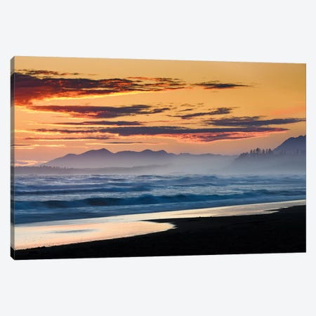 Canada, British Columbia, Tofino. Wickaninnish Beach Sunset. Canvas Print #YCH67} by Yuri Choufour Canvas Print