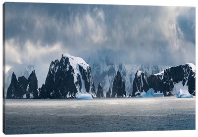 Antarctic Peninsula, Antarctica, Spert Island Panorama. Canvas Art Print - Antarctica Art