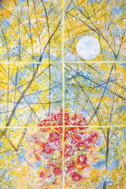 Relected Moon Rain and Roses  by Yolanda Fernandez-Shebeko wall art
