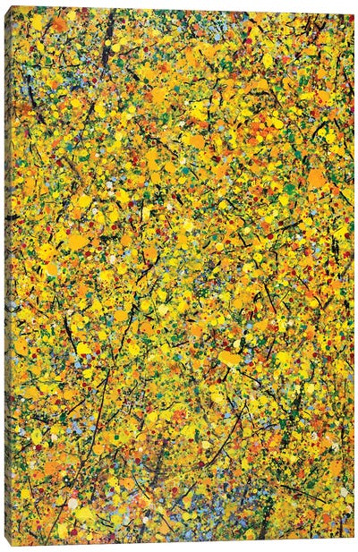 With Blue in the Middle Canvas Art Print - Similar to Jackson Pollock