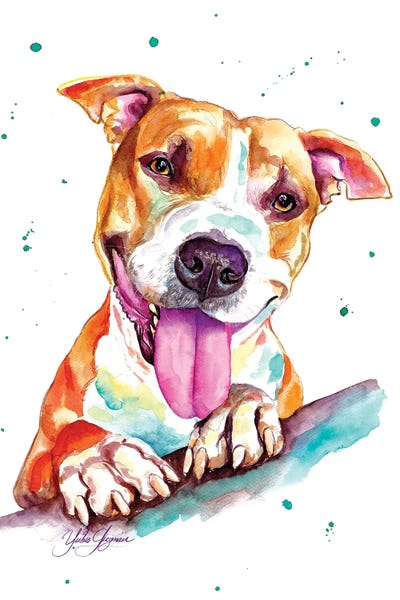 Yubis Guzman: Pitbull Lengua Afuera by Yubis Guzman