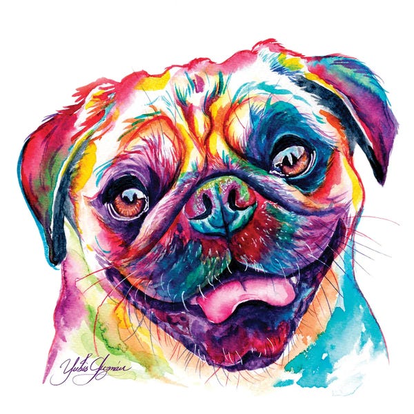 Pugs: Divertido Pug by Yubis Guzman