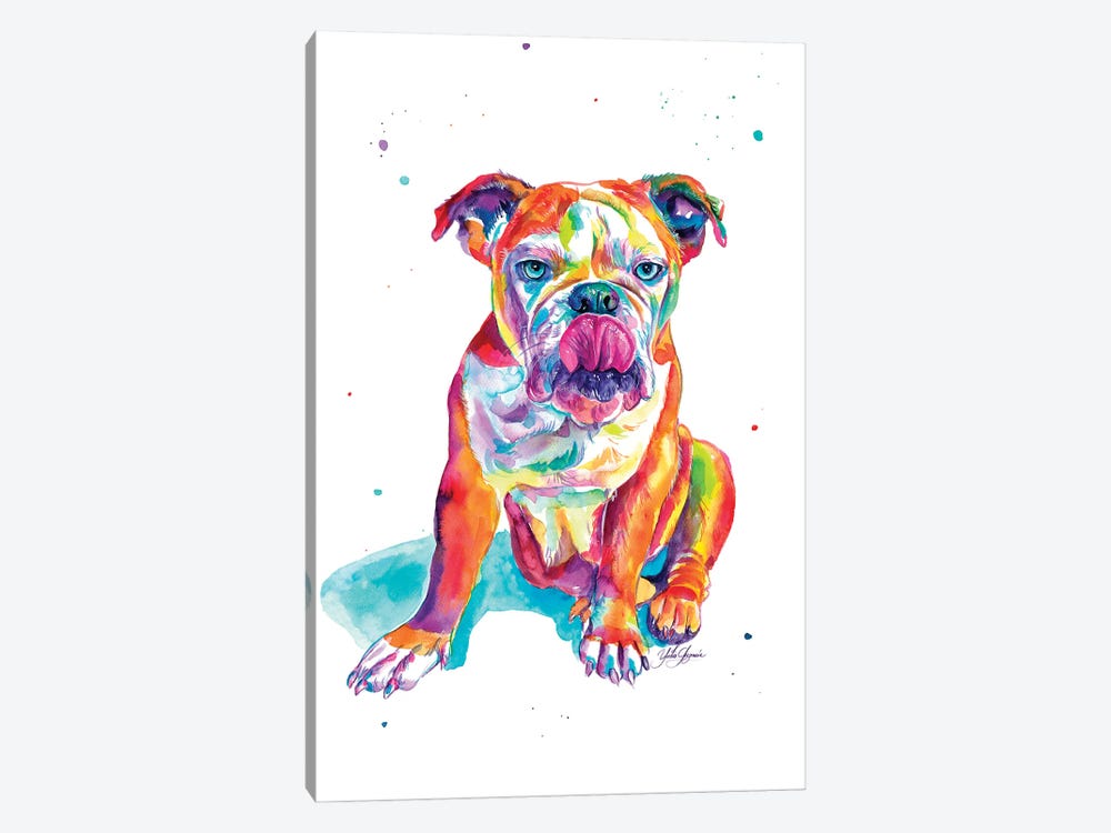 Bulldog Ingles Ojos Azules by Yubis Guzman 1-piece Canvas Art Print