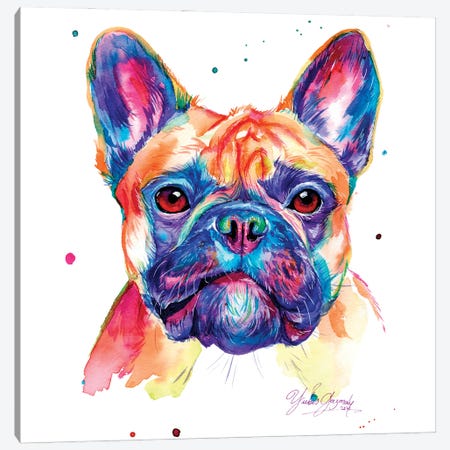 Caballero Bulldog Ingles Canvas Print #YGM124} by Yubis Guzman Art Print