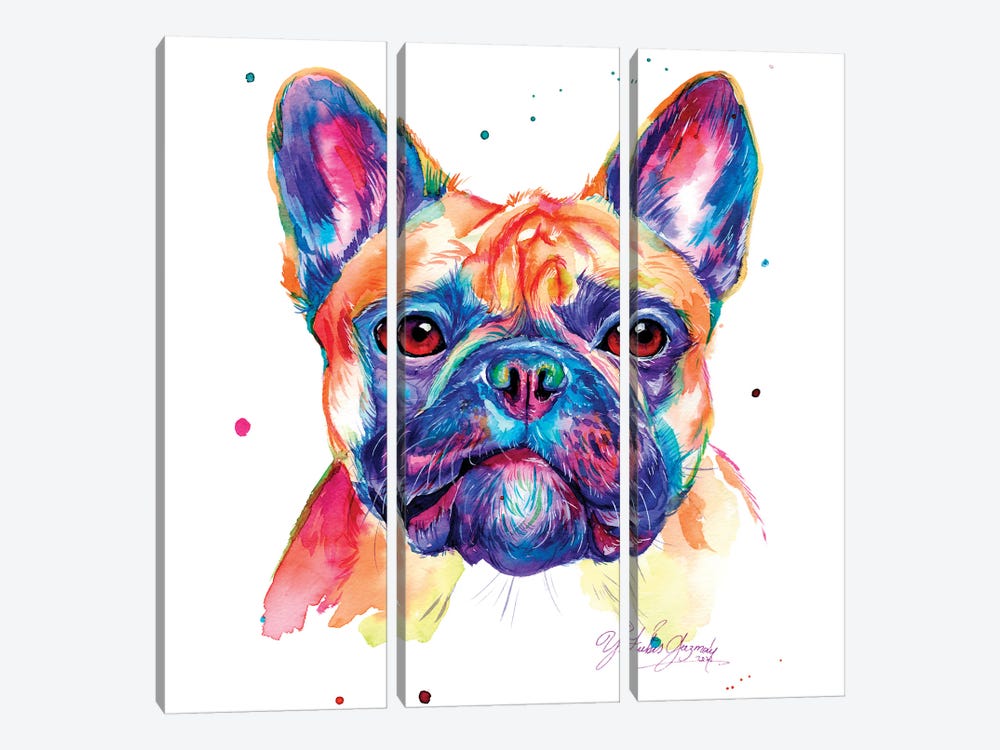 Caballero Bulldog Ingles by Yubis Guzman 3-piece Canvas Art