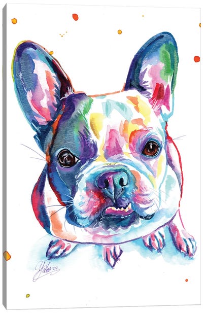 Te Miro Te Amo Canvas Art Print - French Bulldog Art