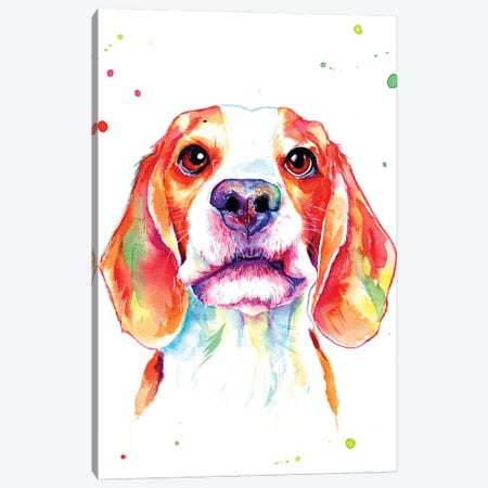 Beautiful Beagle Puppy Canvas Print #YGM148} by Yubis Guzman Canvas Artwork