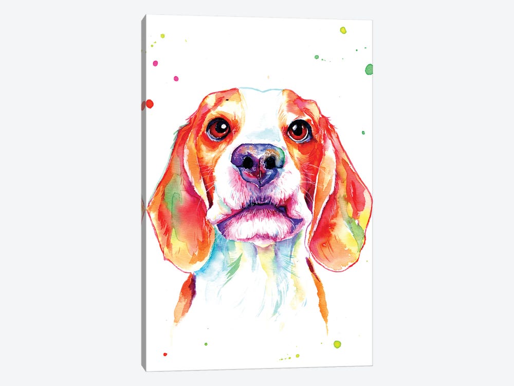 Beautiful Beagle Puppy by Yubis Guzman 1-piece Canvas Art