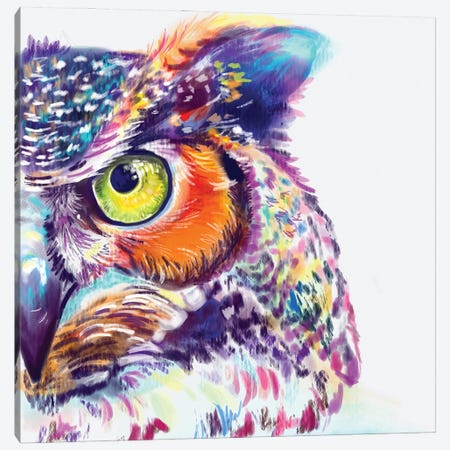 Owl Canvas Print #YGM154} by Yubis Guzman Canvas Artwork