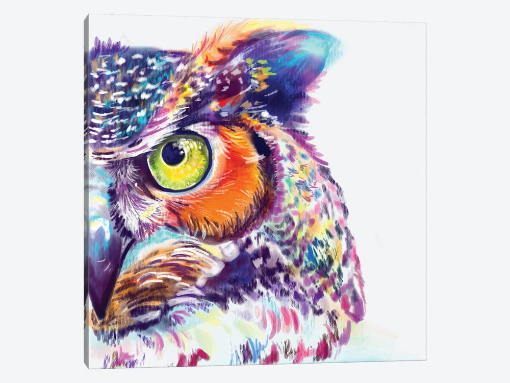 Owl by Yubis Guzman 1-piece Canvas Print