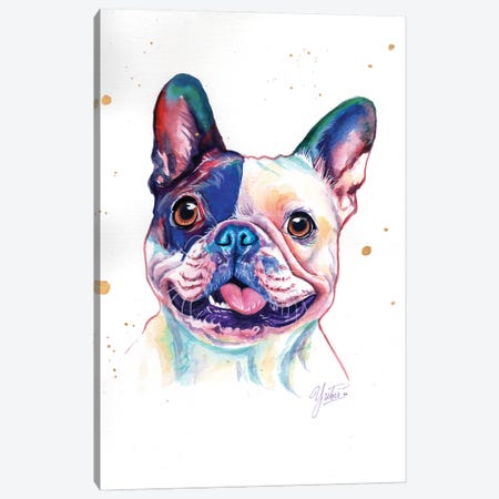 Funny French Bulldog Canvas Print #YGM155} by Yubis Guzman Canvas Wall Art