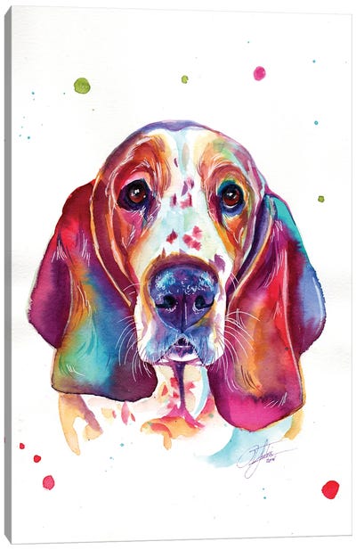 Basset Hound Canvas Art Print - Pet Mom