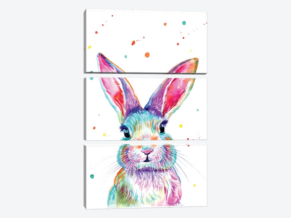 Love Bunny by Yubis Guzman 3-piece Canvas Art Print