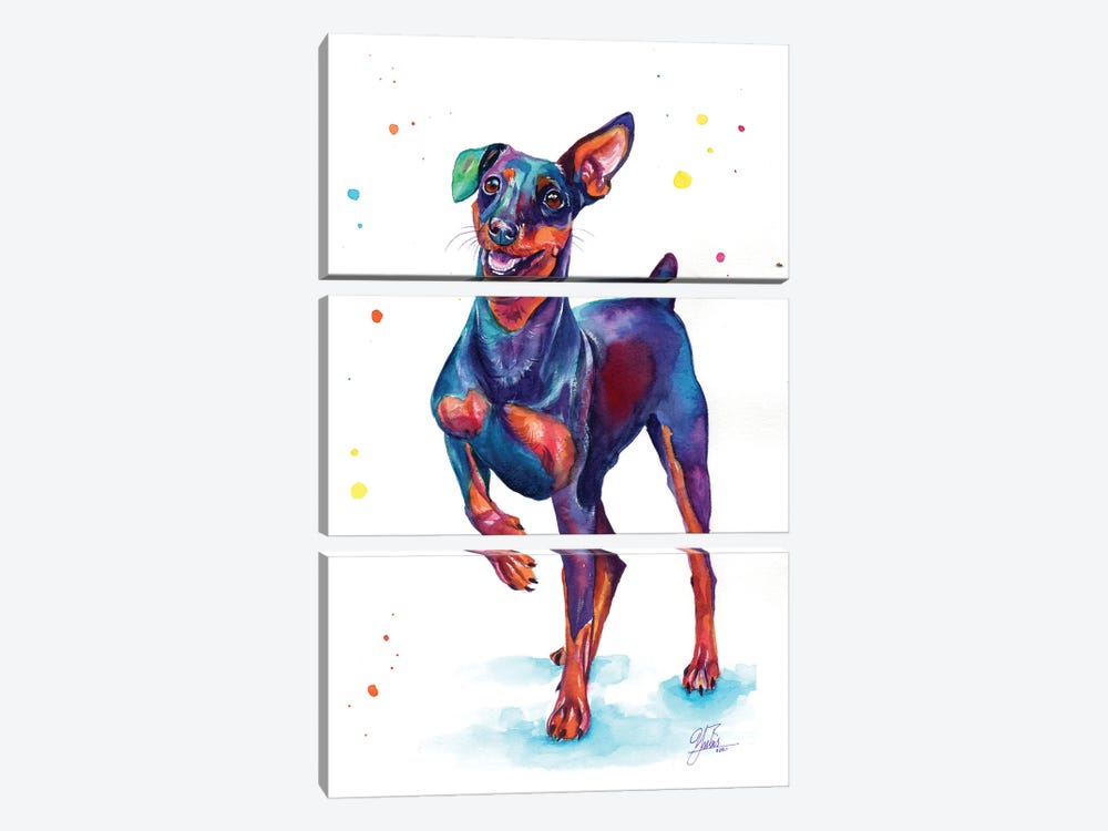 Strong Legged Dog by Yubis Guzman 3-piece Canvas Art