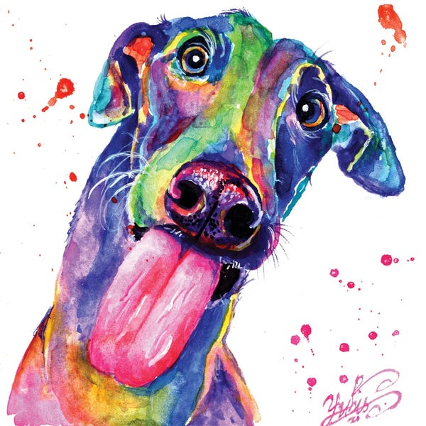 Puppies: Colorful Puppy by Yubis Guzman