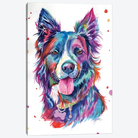 Violet Dog Canvas Print #YGM172} by Yubis Guzman Canvas Print