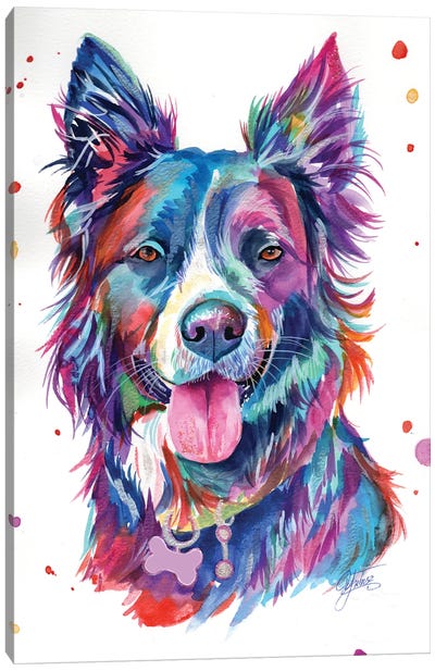 Violet Dog Canvas Art Print - Yubis Guzman