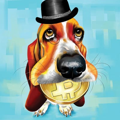 Basset Hound Señor by Yubis Guzman metal wall art