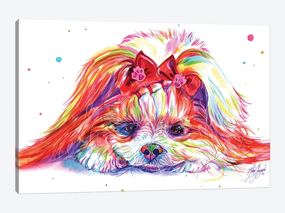 Cute Dog by Yubis Guzman 1-piece Canvas Art