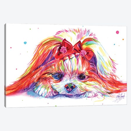 Cute Dog Canvas Print #YGM21} by Yubis Guzman Canvas Wall Art