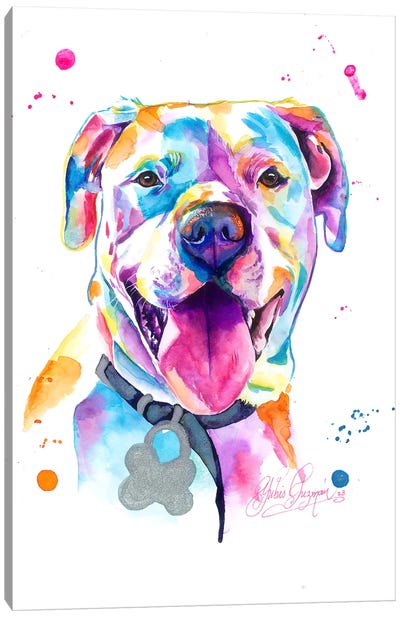 Dogo Argentino Canvas Art Print - Yubis Guzman