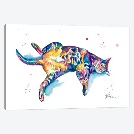 Gato Atigrado Colorido Canvas Print #YGM222} by Yubis Guzman Canvas Print