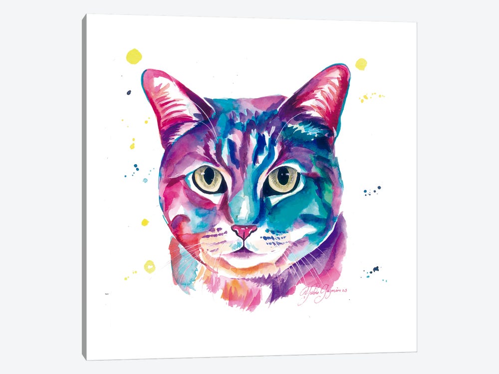Gato Gris Colorido by Yubis Guzman 1-piece Art Print