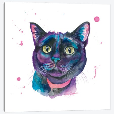 Gato Negro Colorido Canvas Print #YGM225} by Yubis Guzman Canvas Art