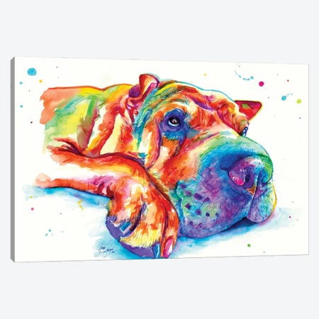 Dog Rest Canvas Print #YGM22} by Yubis Guzman Canvas Wall Art