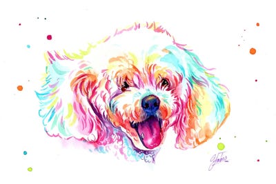 Perrita Pincher Colorida by Yubis Guzman framed wall art