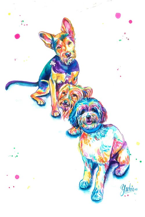 Dog Family by Yubis Guzman wall art