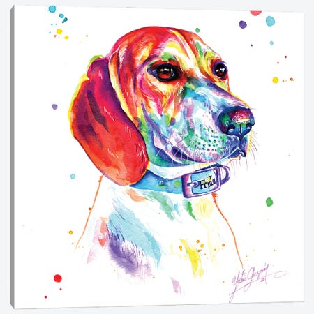 Hunting Dog Canvas Print #YGM25} by Yubis Guzman Art Print