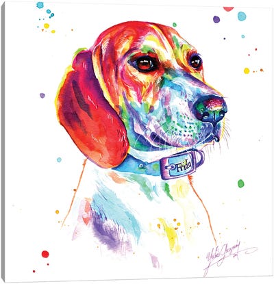 Hunting Dog Canvas Art Print - Beagle Art