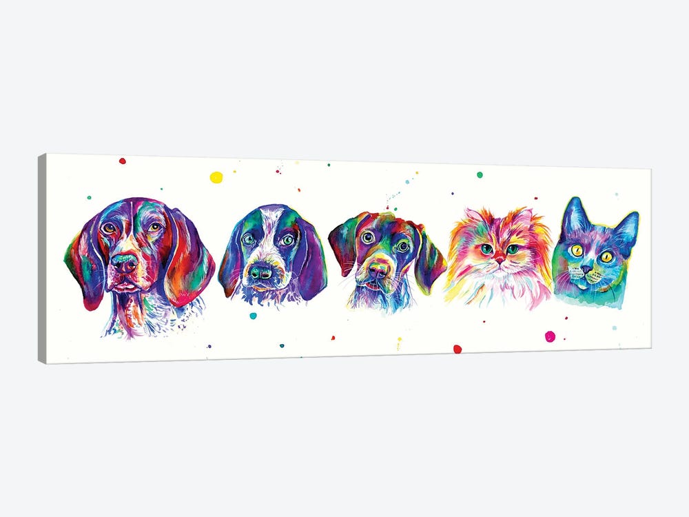 Pets Family by Yubis Guzman 1-piece Canvas Artwork