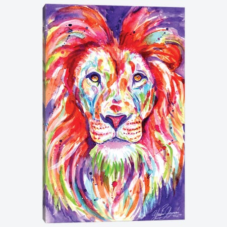 The Colorful King Lion Canvas Print #YGM31} by Yubis Guzman Canvas Print