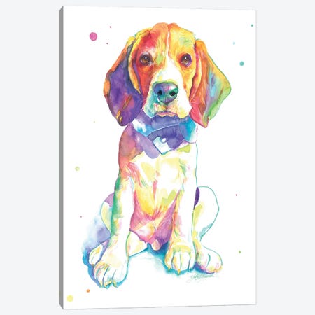 Beagle Puppy Canvas Print #YGM32} by Yubis Guzman Canvas Art Print