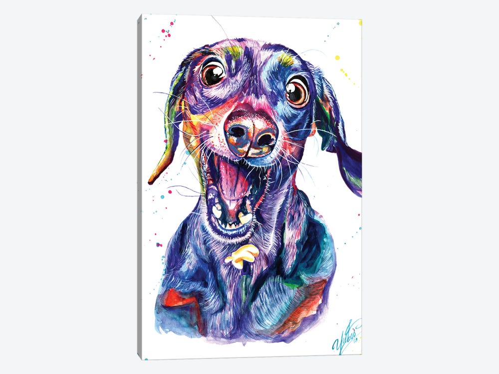 Catching Dog by Yubis Guzman 1-piece Canvas Art
