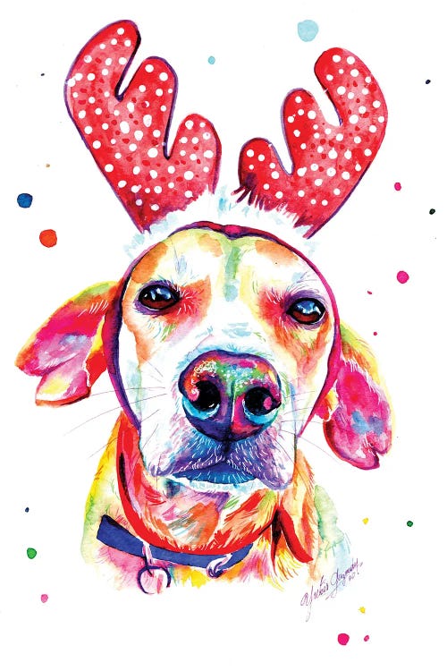 Christmas Dog by Yubis Guzman wall art
