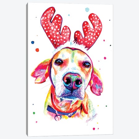 Christmas Dog Canvas Print #YGM37} by Yubis Guzman Canvas Artwork