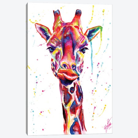 Colorful Giraffe Canvas Print #YGM38} by Yubis Guzman Canvas Print