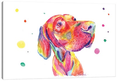 Colorful Observer Dog Canvas Art Print