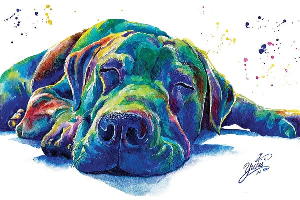 Pet Obsessed: Blue Dog I by Yubis Guzman