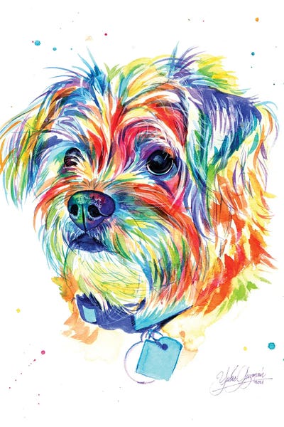 Yubis Guzman: Little Colorful Puppy by Yubis Guzman