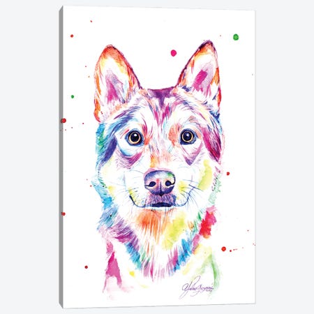 Colorful Wolf Canvas Print #YGM42} by Yubis Guzman Canvas Art