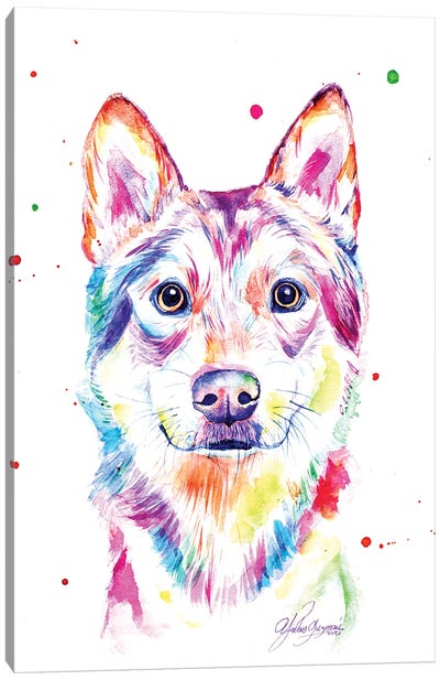 Colorful Wolf Canvas Art Print - Yubis Guzman