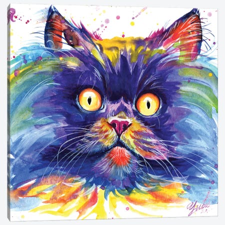 Sun Eyes Cat Canvas Print #YGM49} by Yubis Guzman Canvas Art