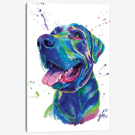 Blue Dog II Canvas Print #YGM4} by Yubis Guzman Canvas Print