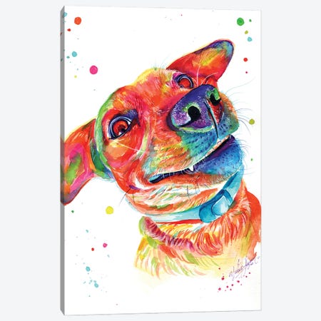 Funny Dog Canvas Print #YGM52} by Yubis Guzman Canvas Print