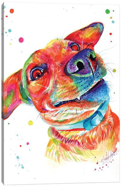 Funny Dog Canvas Art Print - Yubis Guzman