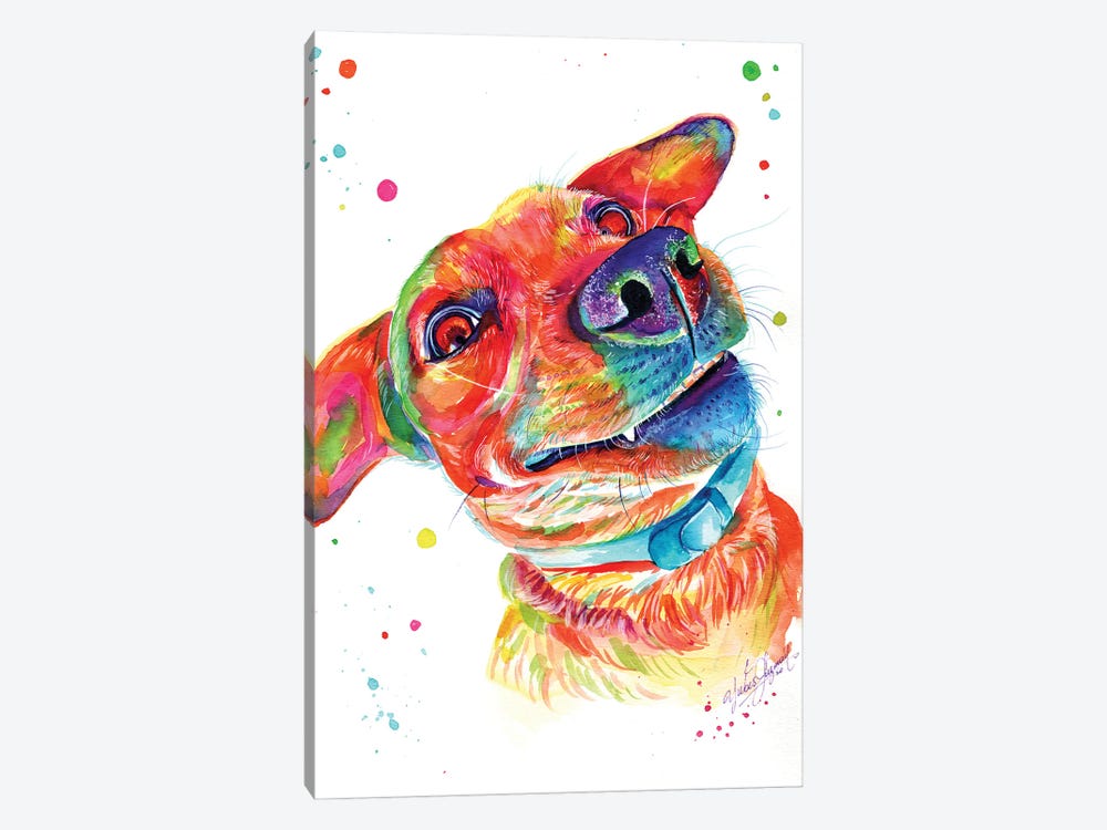 Funny Dog by Yubis Guzman 1-piece Canvas Artwork